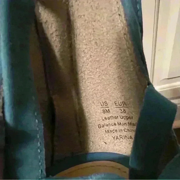 Sam Edelman Teal Blue Leather Strappy Chunky Heel, Size 8 - Picture 11 of 11